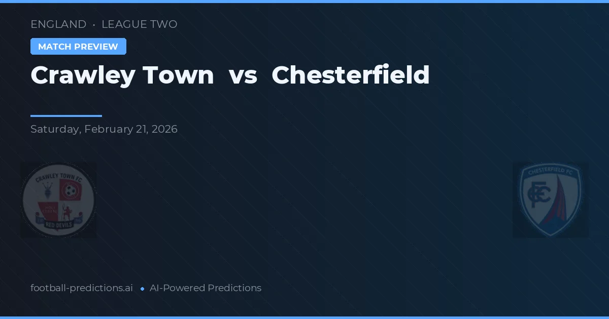 Crawley Town vs Chesterfield — předpověď a náhled zápasu