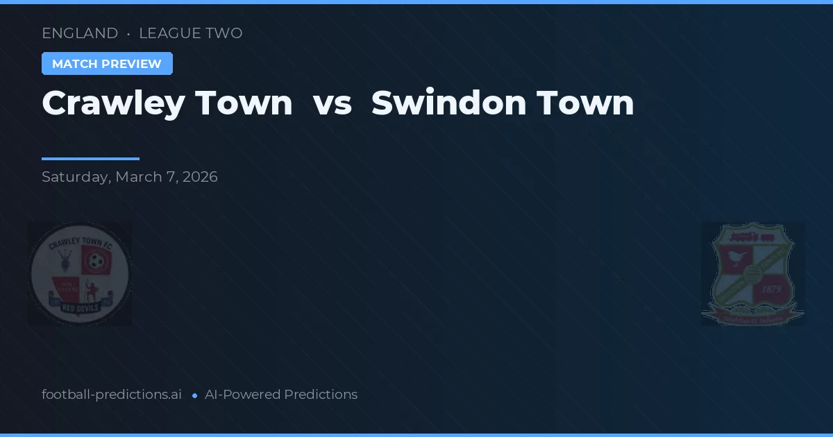 Crawley Town vs Swindon Town — předpověď a náhled zápasu