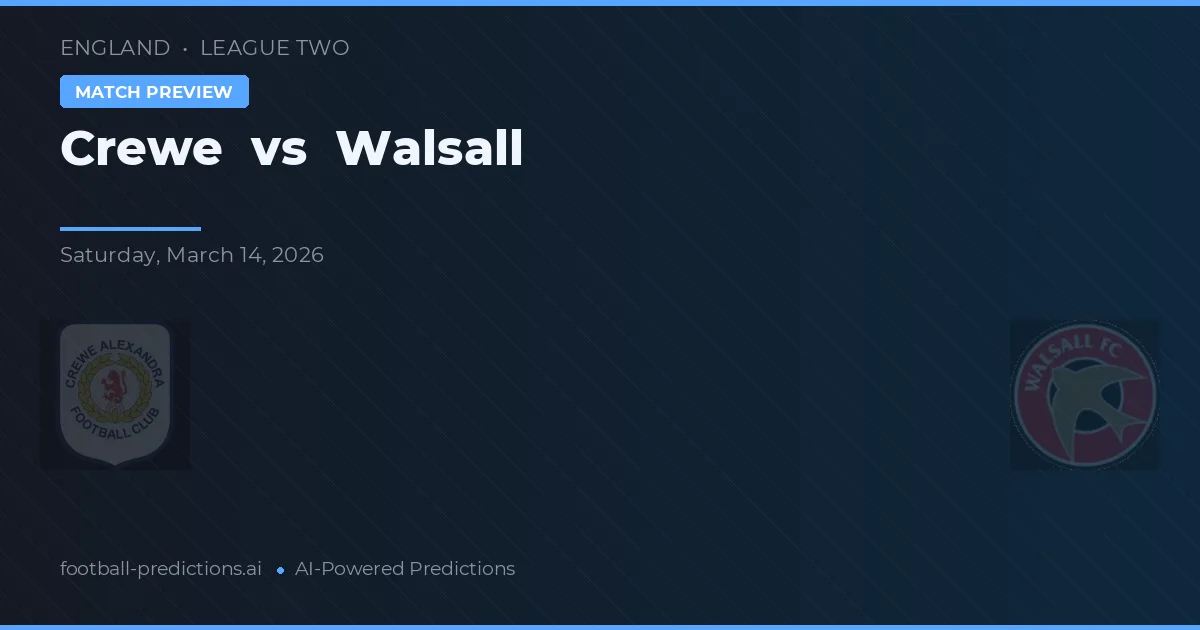 Crewe vs Walsall — předpověď a náhled zápasu