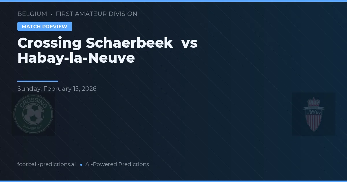 Crossing Schaerbeek vs Habay-la-Neuve — předpověď a náhled zápasu