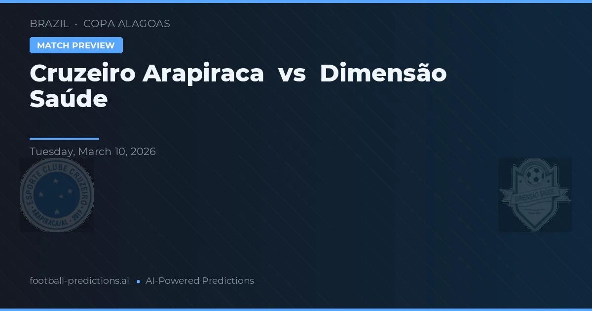Cruzeiro Arapiraca vs Dimensão Saúde — předpověď a náhled zápasu