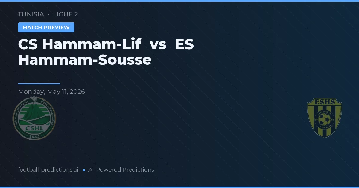 CS Hammam-Lif vs ES Hammam-Sousse — předpověď a náhled zápasu