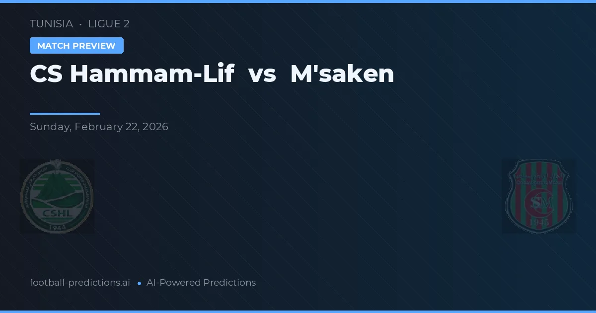 CS Hammam-Lif vs M'saken — předpověď a náhled zápasu