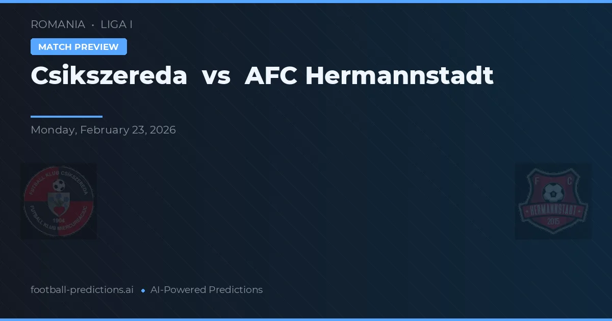 Čikszereda vs AFC Hermannstadt — předpověď a náhled zápasu