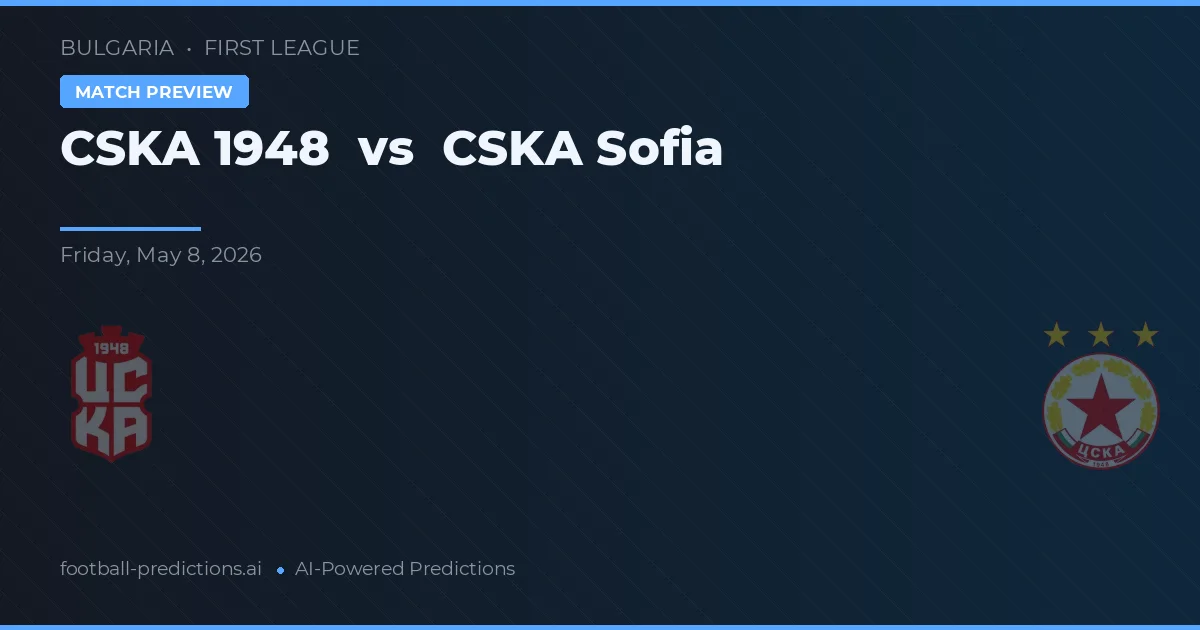 CSKA 1948 vs CSKA Sofia — předpověď a náhled zápasu