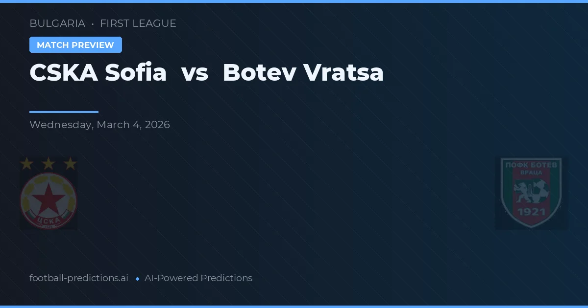 CSKA Sofia vs Botev Vratsa — předpověď a náhled zápasu