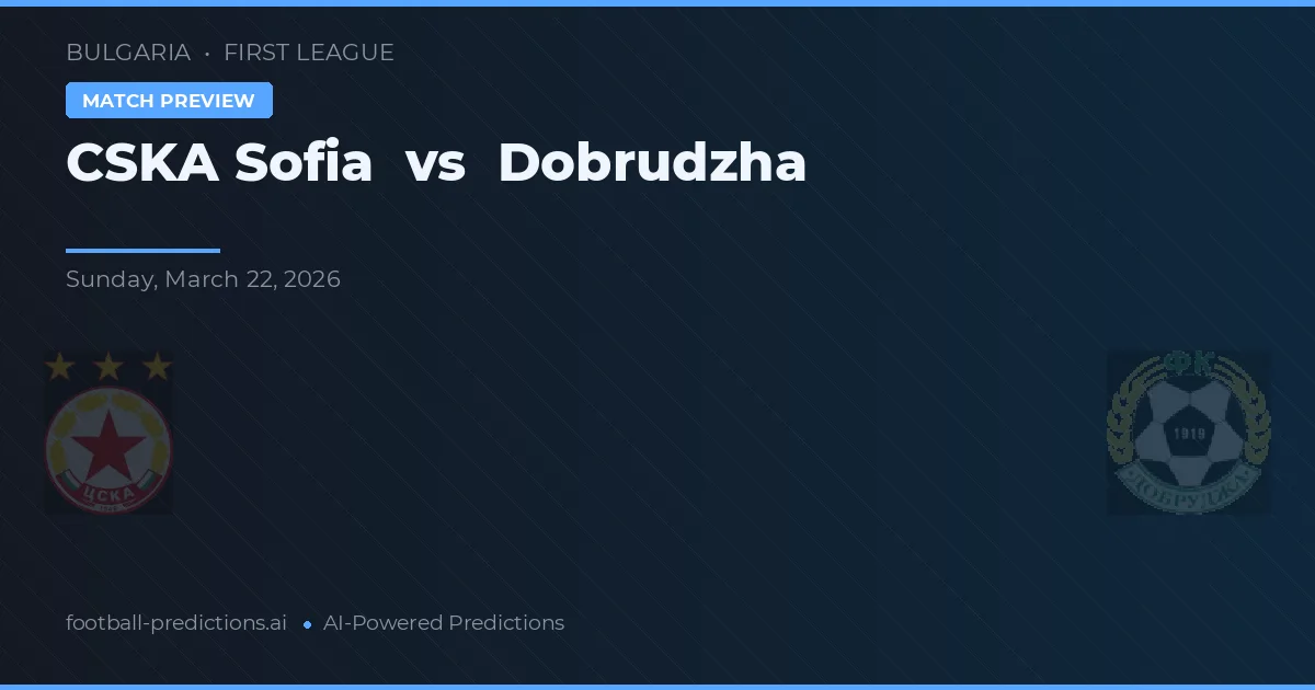 CSKA Sofia vs Dobrudzha — předpověď a náhled zápasu