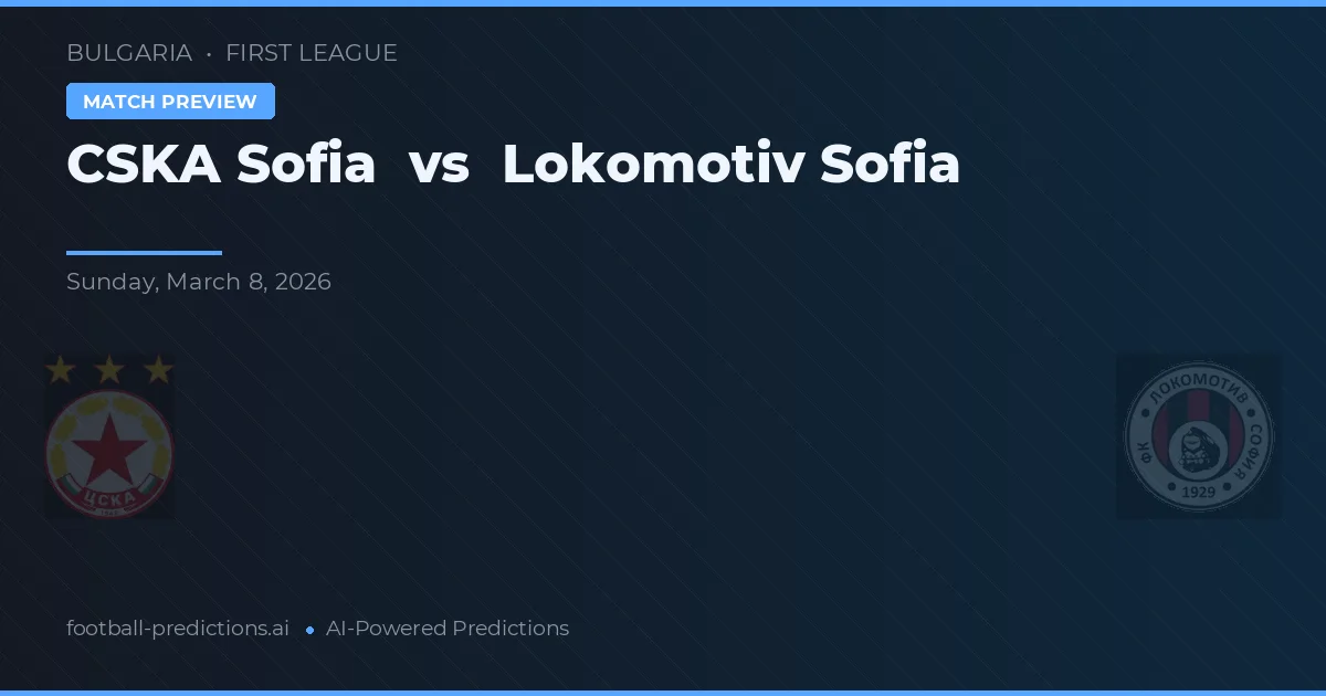 CSKA Sofia vs Lokomotiv Sofia — předpověď a náhled zápasu