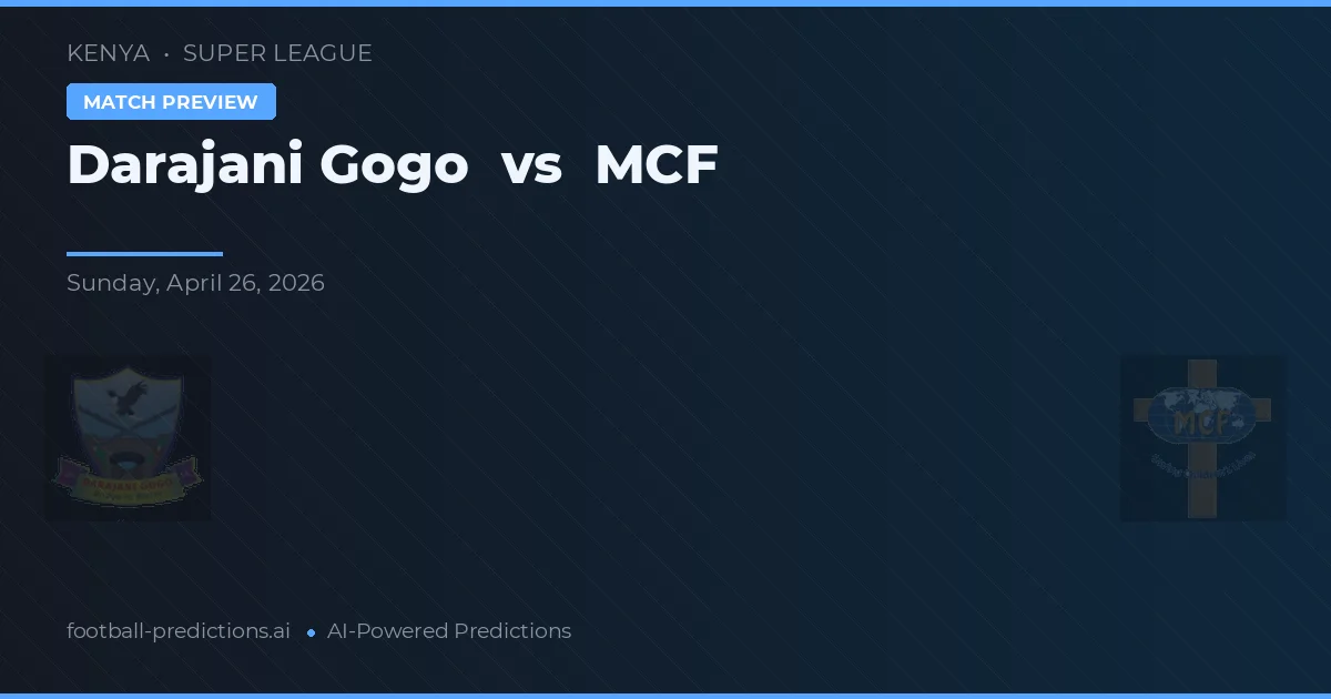 Darajani Gogo vs MCF — předpověď a náhled zápasu