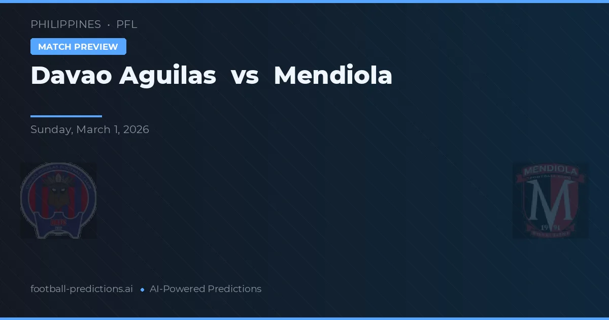 Davao Aguilas vs Mendiola — předpověď a náhled zápasu
