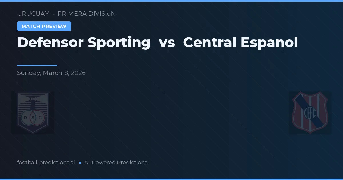 Defensor Sporting vs Central Español — předpověď a náhled zápasu