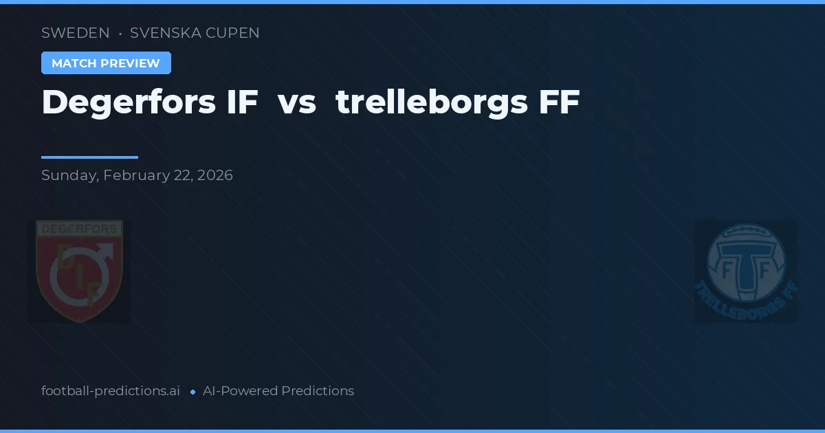 Degerfors IF vs Trelleborgs FF — předpověď a náhled zápasu