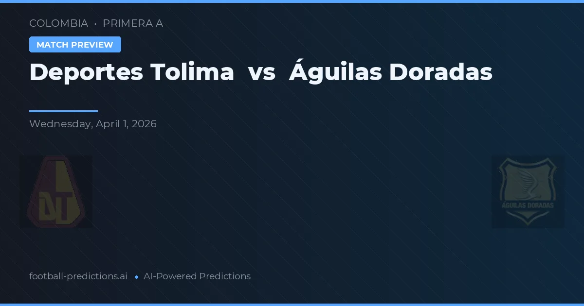 Deportes Tolima vs Águilas Doradas — předpověď a náhled zápasu
