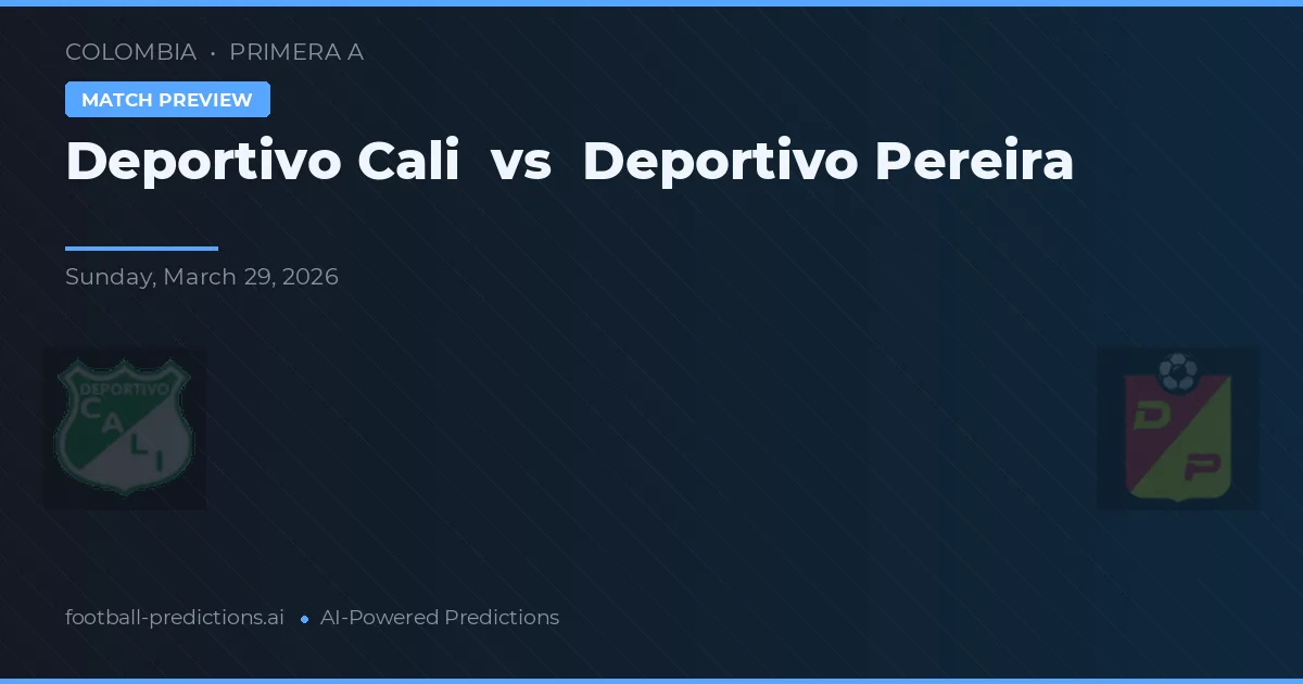 Deportivo Cali vs Deportivo Pereira — předpověď a náhled zápasu