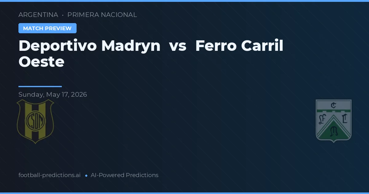 Deportivo Madryn vs Ferro Carril Oeste — předpověď a náhled zápasu