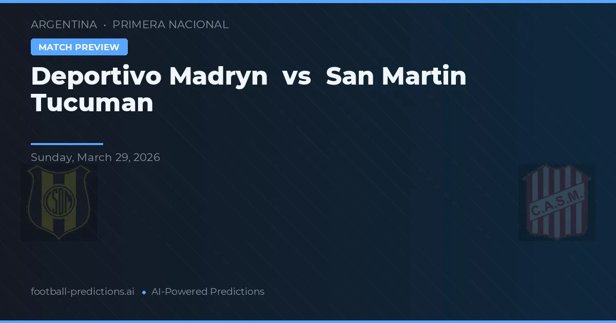 Deportivo Madryn vs San Martín Tucumán — předpověď a náhled zápasu