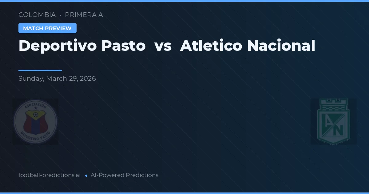 Deportivo Pasto vs Atlético Nacional — předpověď a náhled zápasu