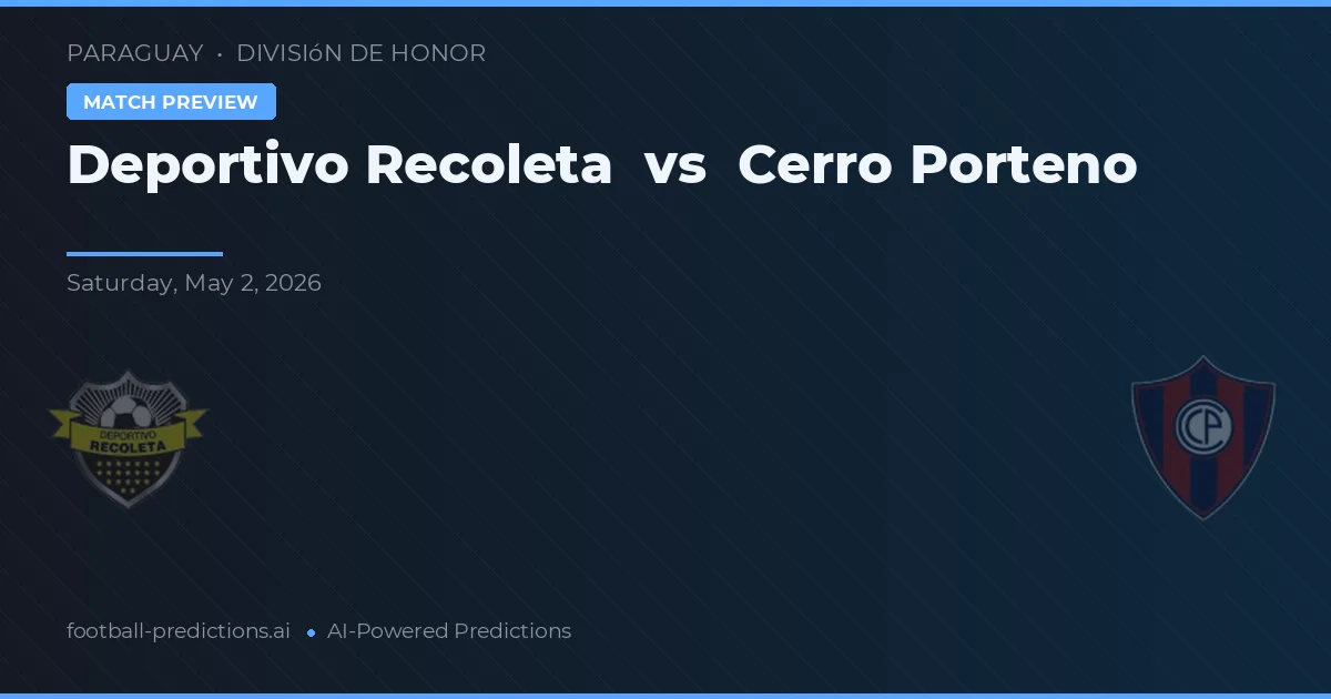 Deportivo Recoleta vs Cerro Porteño — předpověď a náhled zápasu