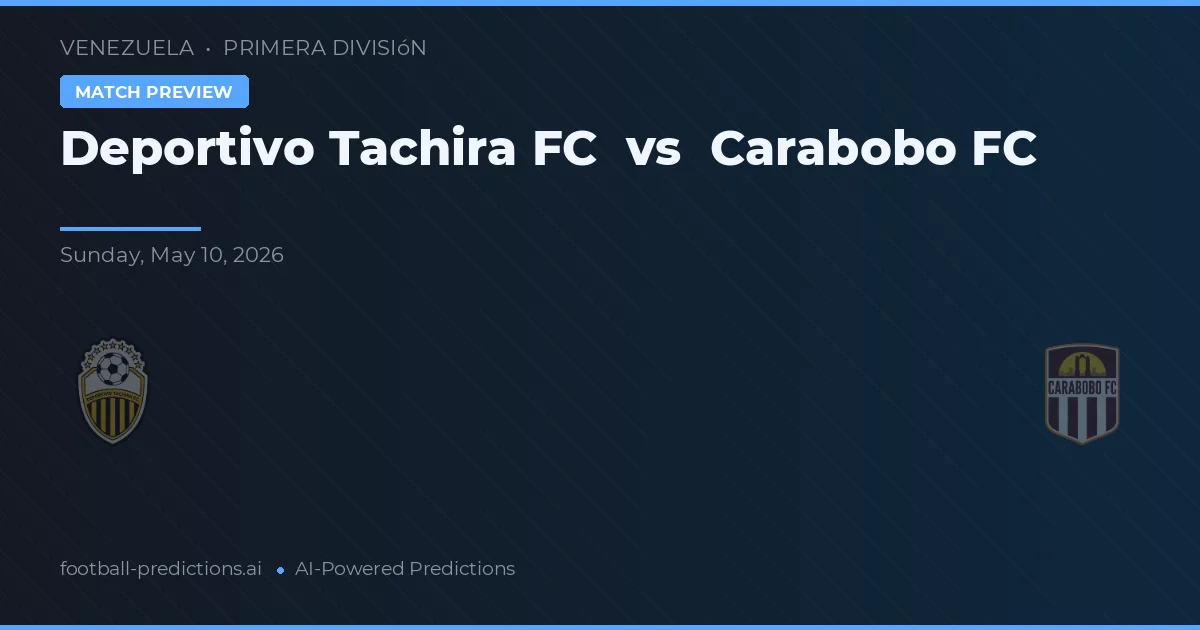 Deportivo Táchira vs Carabobo FC — předpověď a náhled zápasu