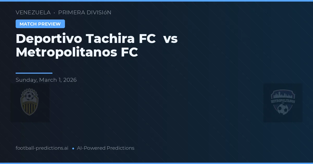 Deportivo Táchira vs Metropolitanos FC — předpověď a náhled zápasu