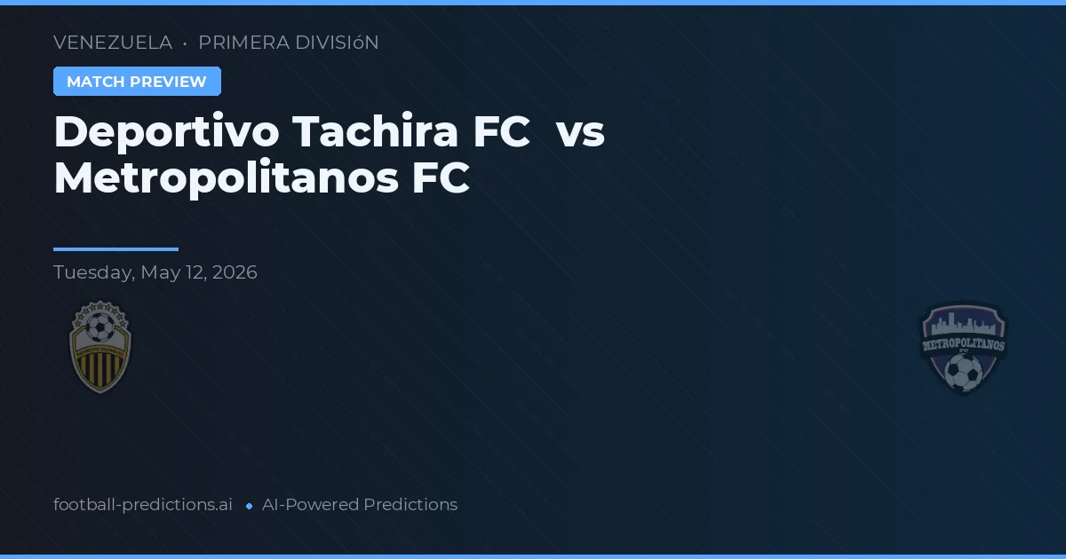 Deportivo Táchira vs Metropolitanos FC — předpověď a náhled zápasu