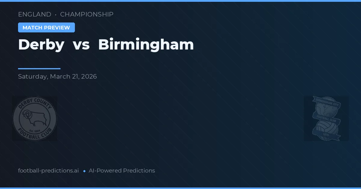 Derby vs Birmingham — předpověď a náhled zápasu