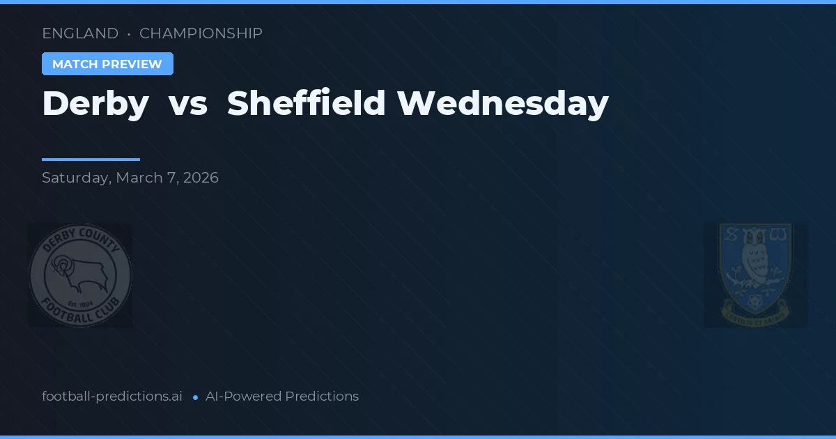 Derby vs Sheffield Wednesday — předpověď a náhled zápasu