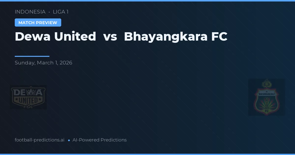 Dewa United vs Bhayangkara FC — předpověď a náhled zápasu