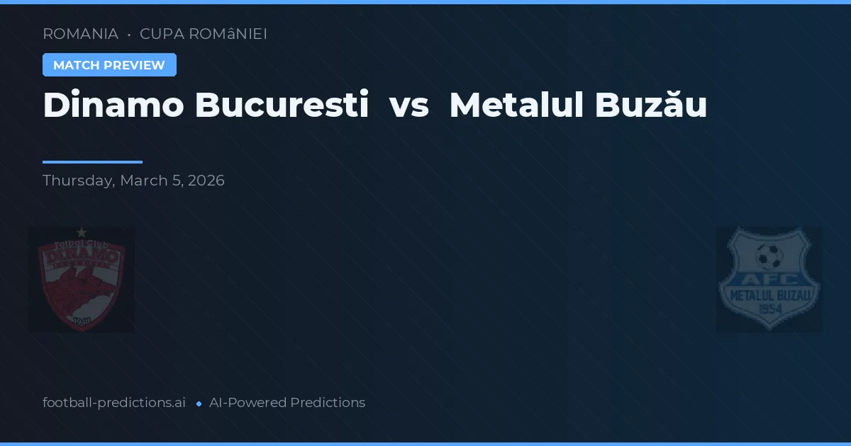 Dinamo București vs Metalul Buzău — předpověď a náhled zápasu