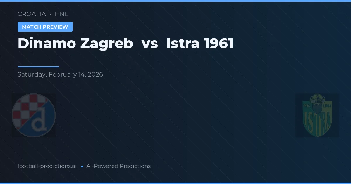 Dinamo Záhřeb vs Istra 1961 — předpověď a náhled zápasu