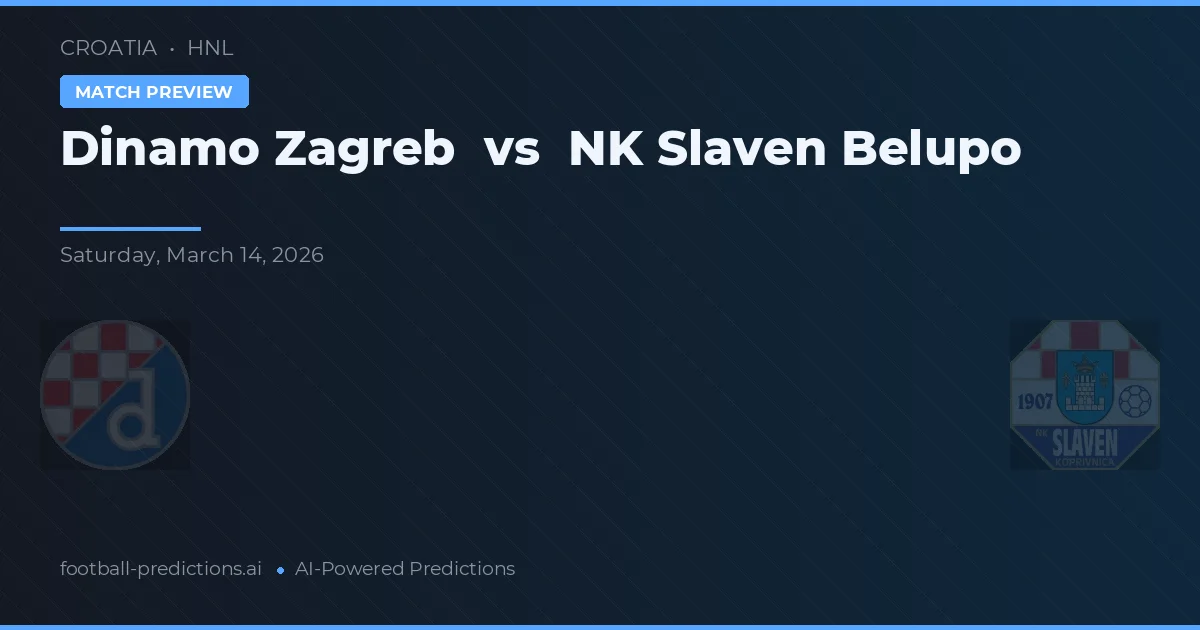 Dinamo Záhřeb vs NK Slaven Belupo — předpověď a náhled zápasu