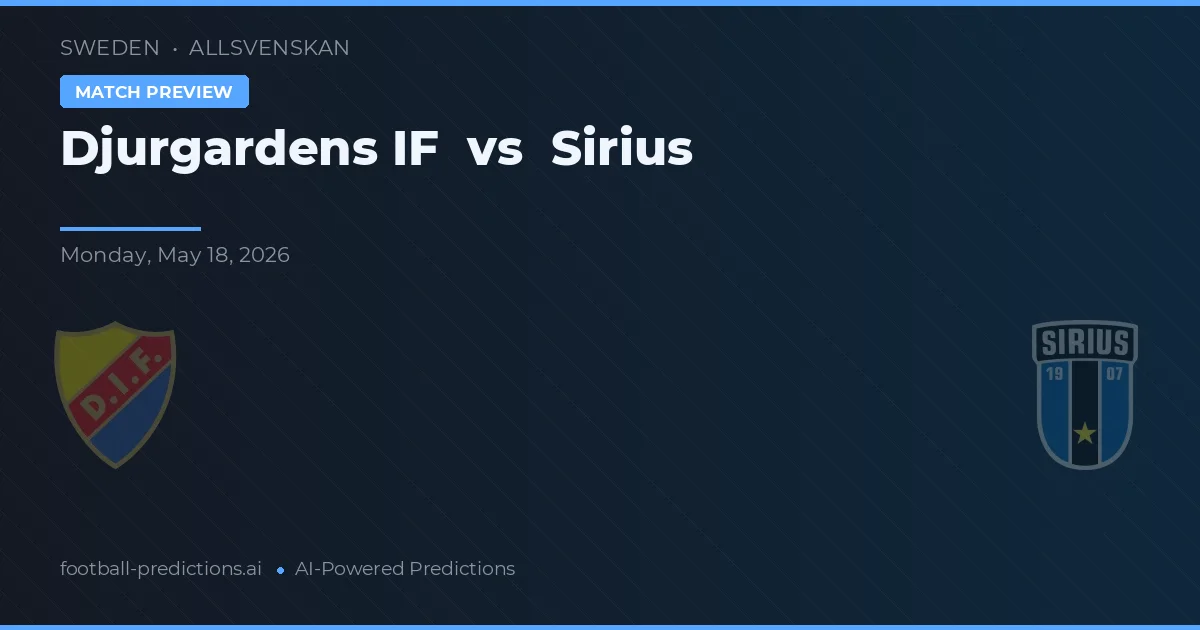 Djurgårdens IF vs Sirius — předpověď a náhled zápasu