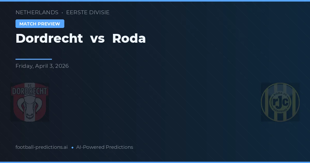 Dordrecht vs Roda JC — předpověď a náhled zápasu