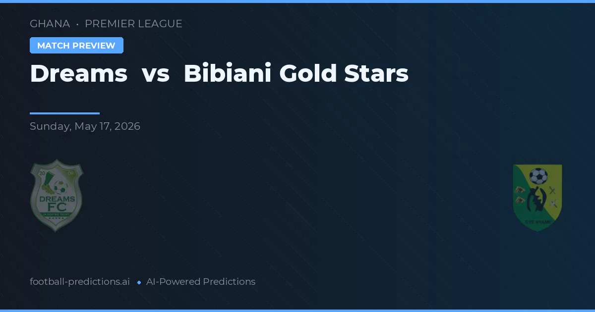 Dreams vs Bibiani Gold Stars — předpověď a náhled zápasu