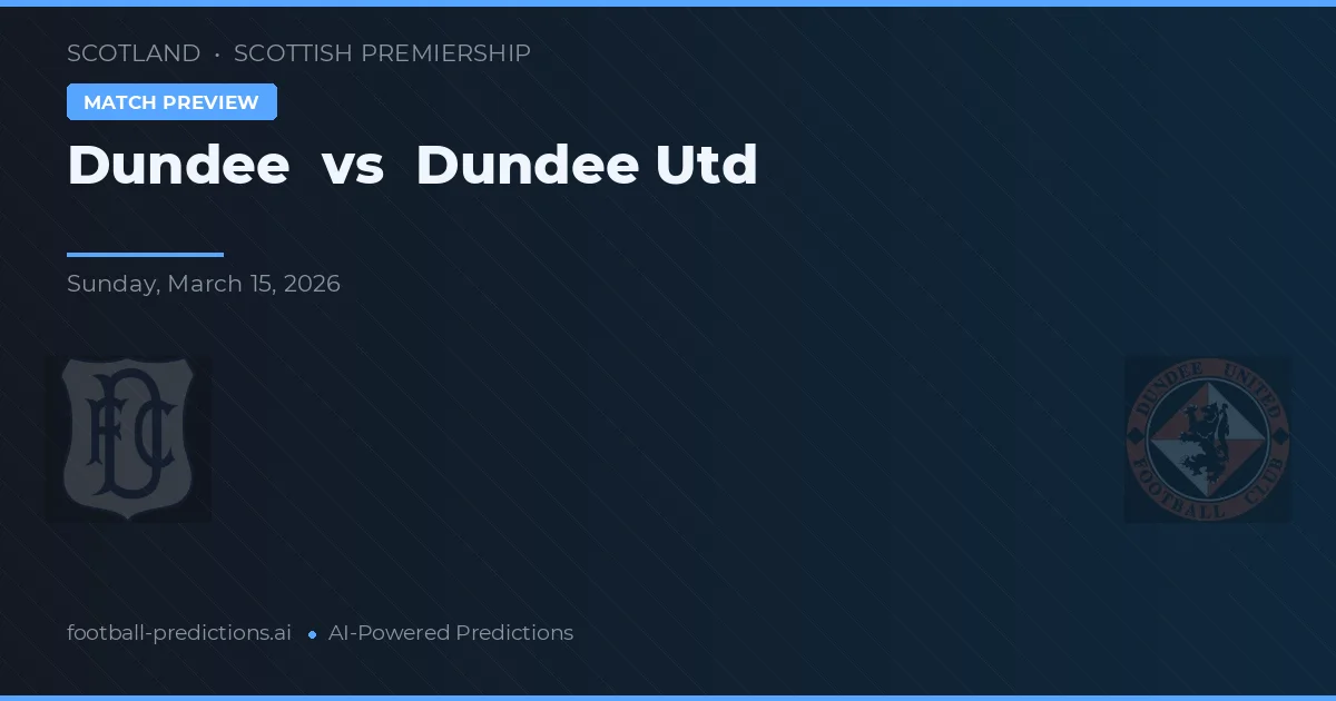 Dundee vs Dundee United — předpověď a náhled zápasu