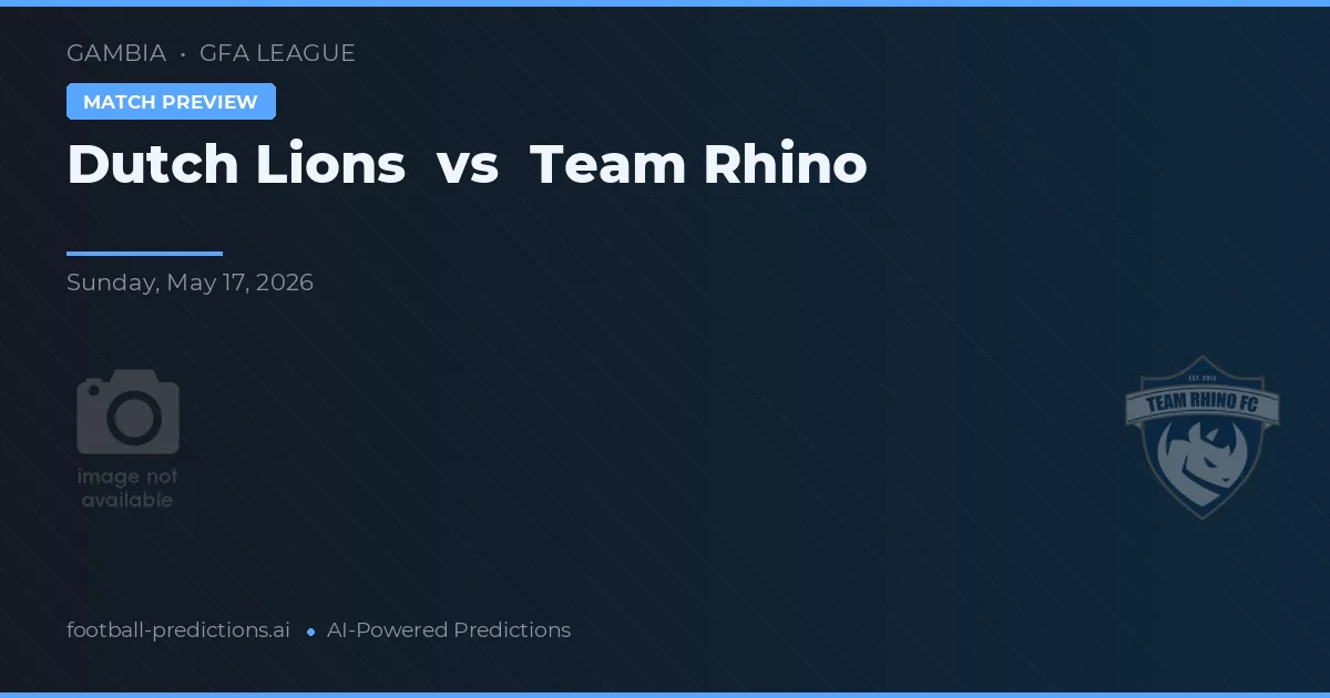Dutch Lions vs Team Rhino — předpověď a náhled zápasu
