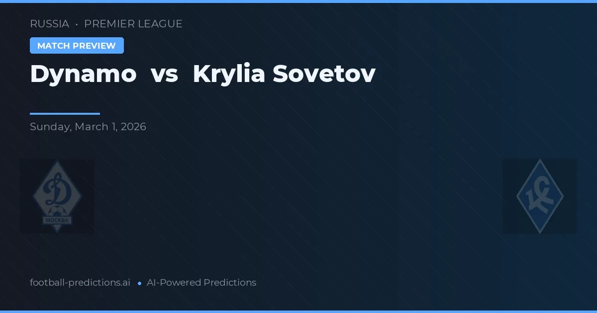Dynamo Moskva vs Krylja Sovětov — předpověď a náhled zápasu