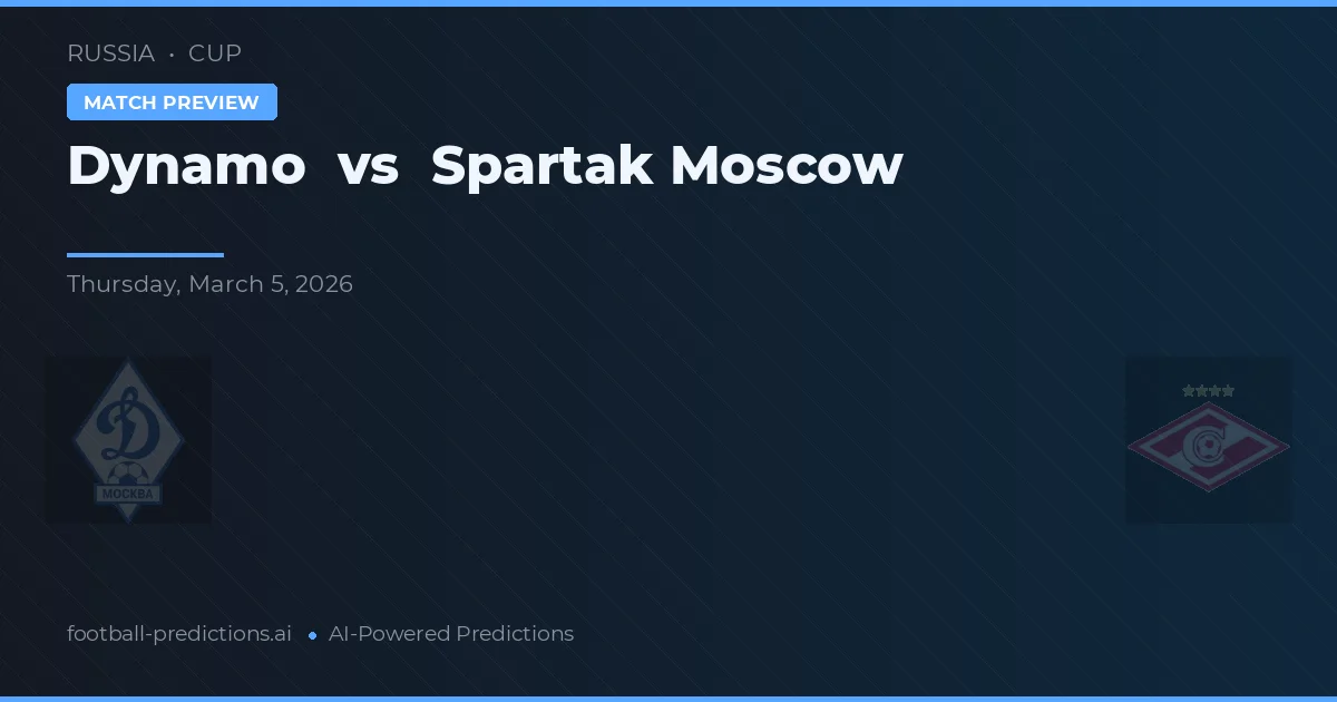 Dynamo Moskva vs Spartak Moskva — předpověď a náhled zápasu