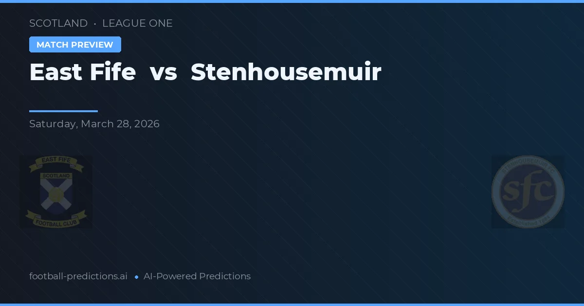 East Fife vs Stenhousemuir — předpověď a náhled zápasu