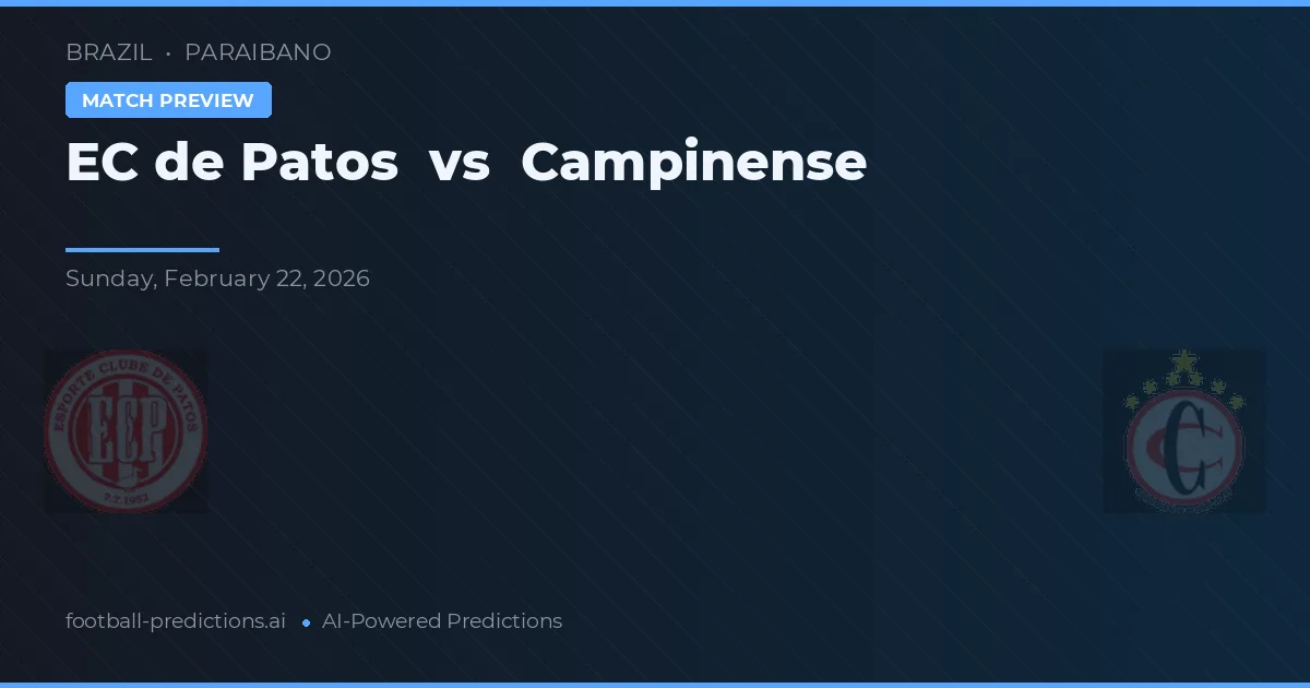 EC de Patos vs Campinense — předpověď a náhled zápasu