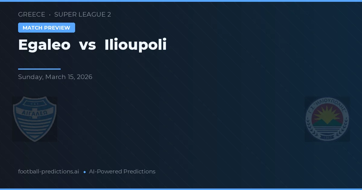 Egaleo vs Ilioupoli — předpověď a náhled zápasu