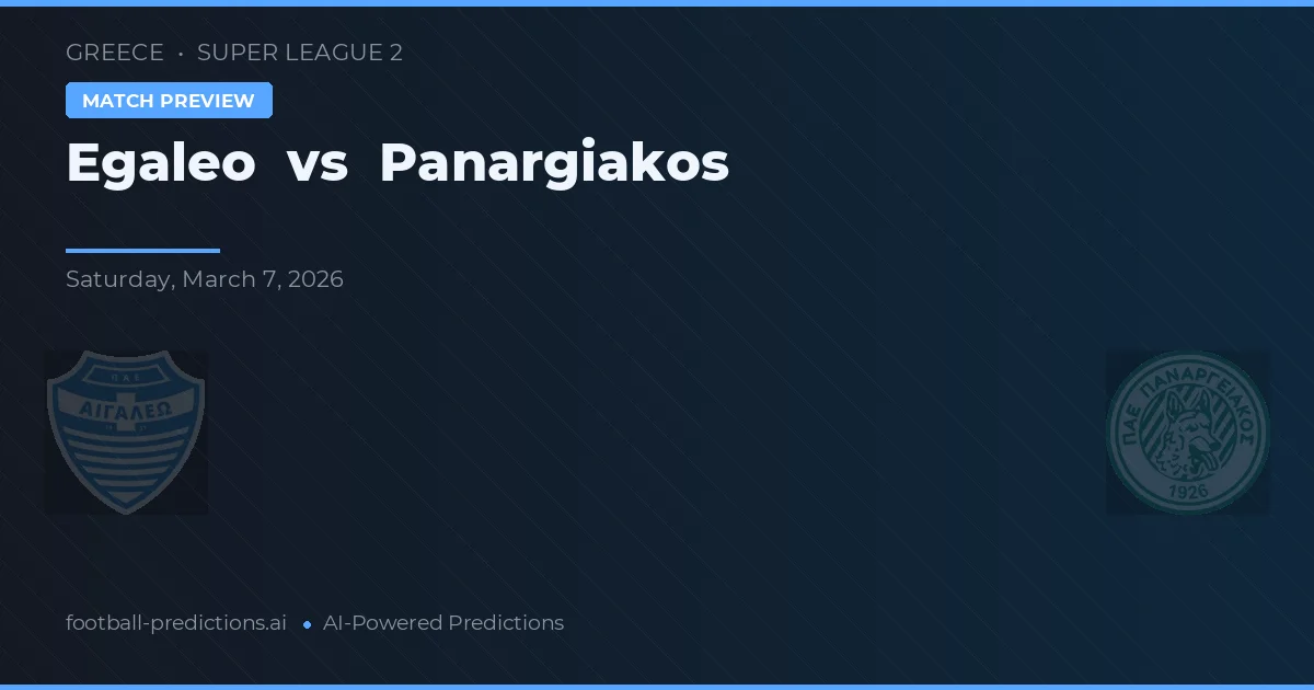 Egaleo vs Panargiakos — předpověď a náhled zápasu