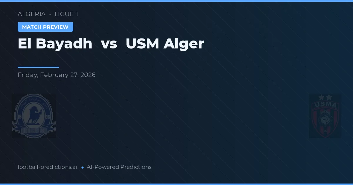 El Bayadh vs USM Alžír — předpověď a náhled zápasu