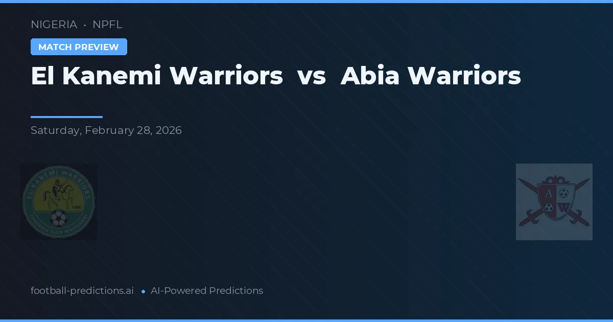 El Kanemi Warriors vs Abia Warriors — předpověď a náhled zápasu