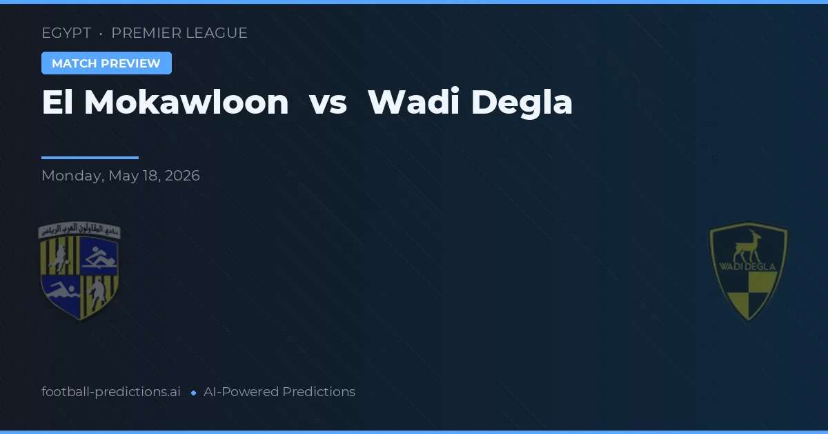 El Mokawloon vs Wadi Degla — předpověď a náhled zápasu