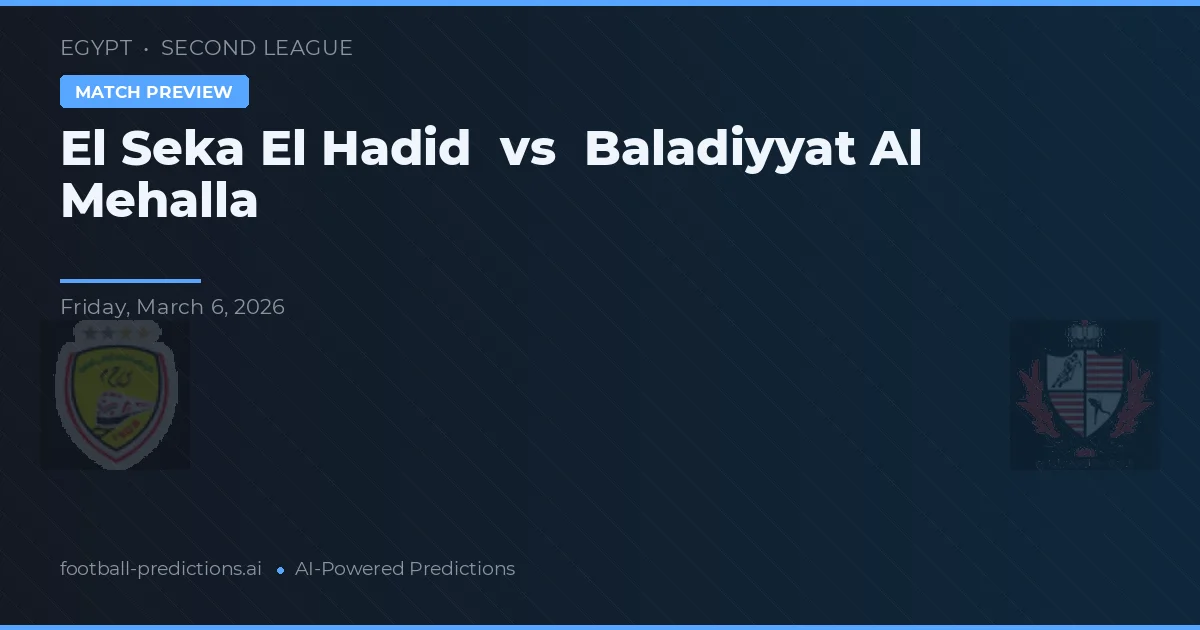 El Seka El Hadid vs Baladiyyat Al Mehalla — předpověď a náhled zápasu