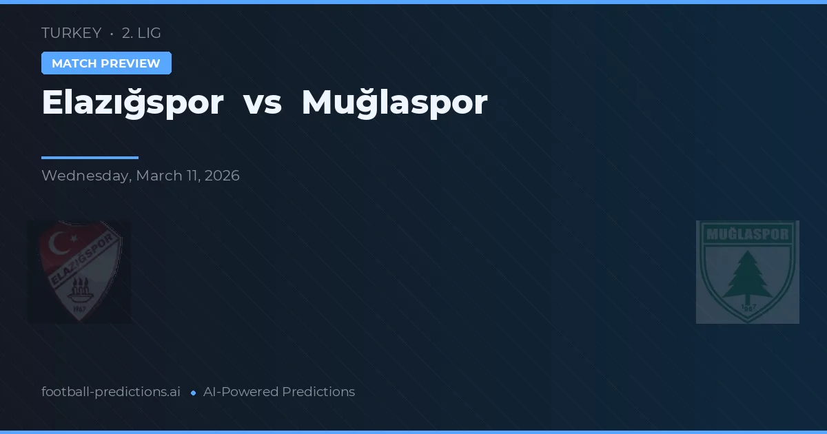 Elazığspor vs Muğlaspor — předpověď a náhled zápasu