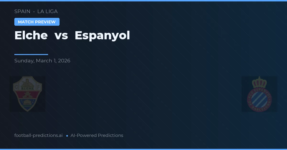 Elche vs Espanyol — předpověď a náhled zápasu