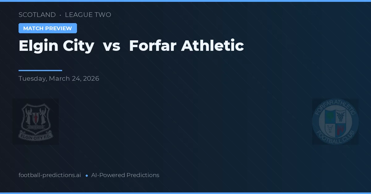 Elgin City vs Forfar Athletic — předpověď a náhled zápasu