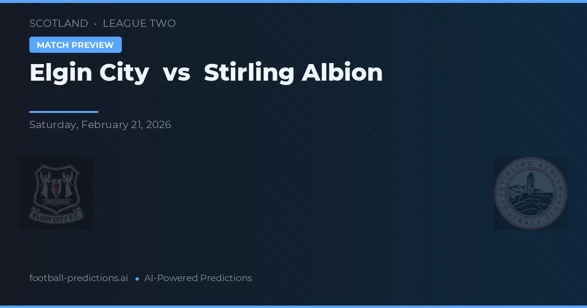 Elgin City vs Stirling Albion — předpověď a náhled zápasu